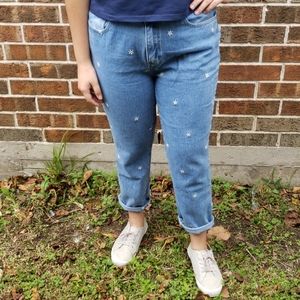 High waisted daisy jeens